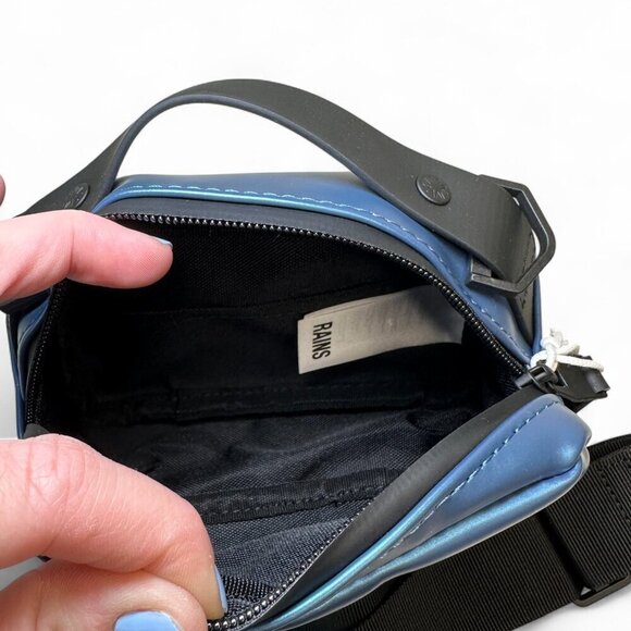 RAINS Box Bag Micro W3 Crossbody - Laser Blue NWT, Unisex - Picture 8 of 15